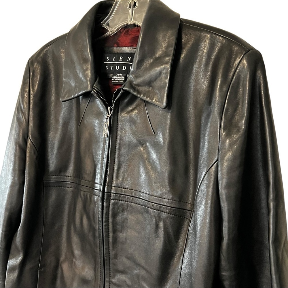 Siena Studio Vintage 100% Leather Jacket Black Medium